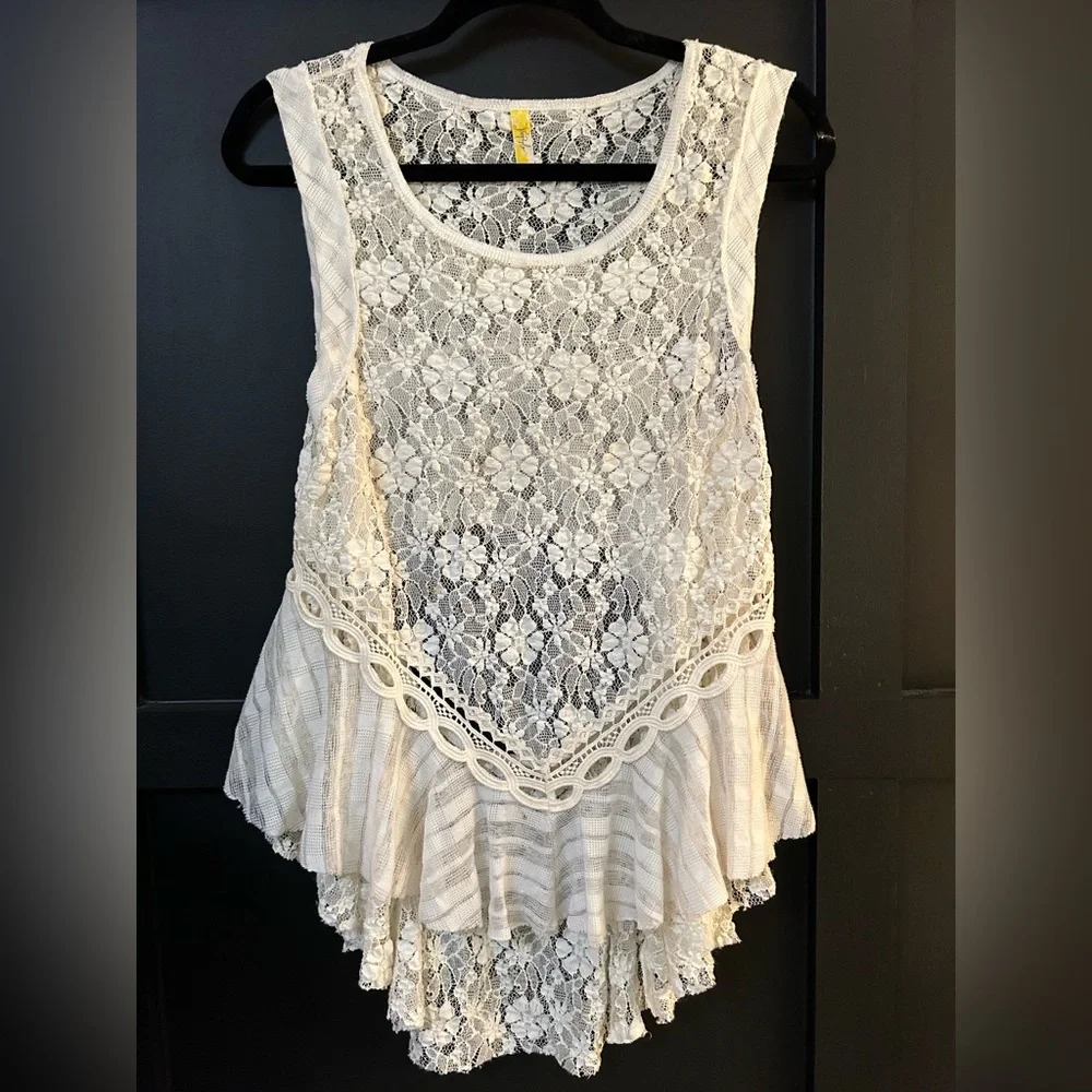 💎Free People dark bloom-lace-open back knit top - Picture 7 of 7